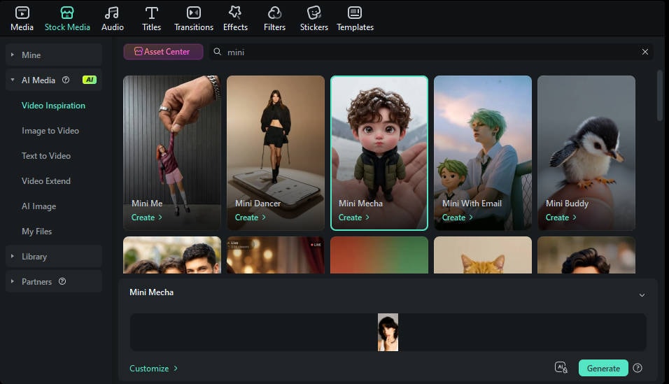 upload photo for AI so cute mini effect