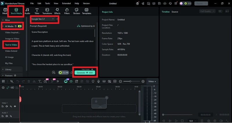 filmora text to video tool