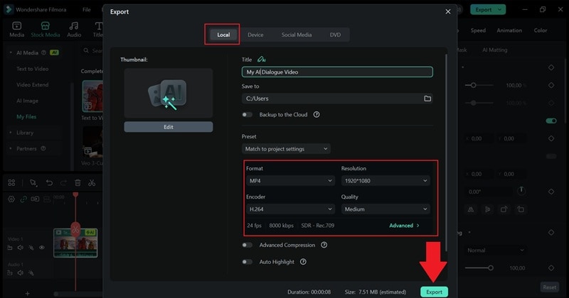 export and save your video