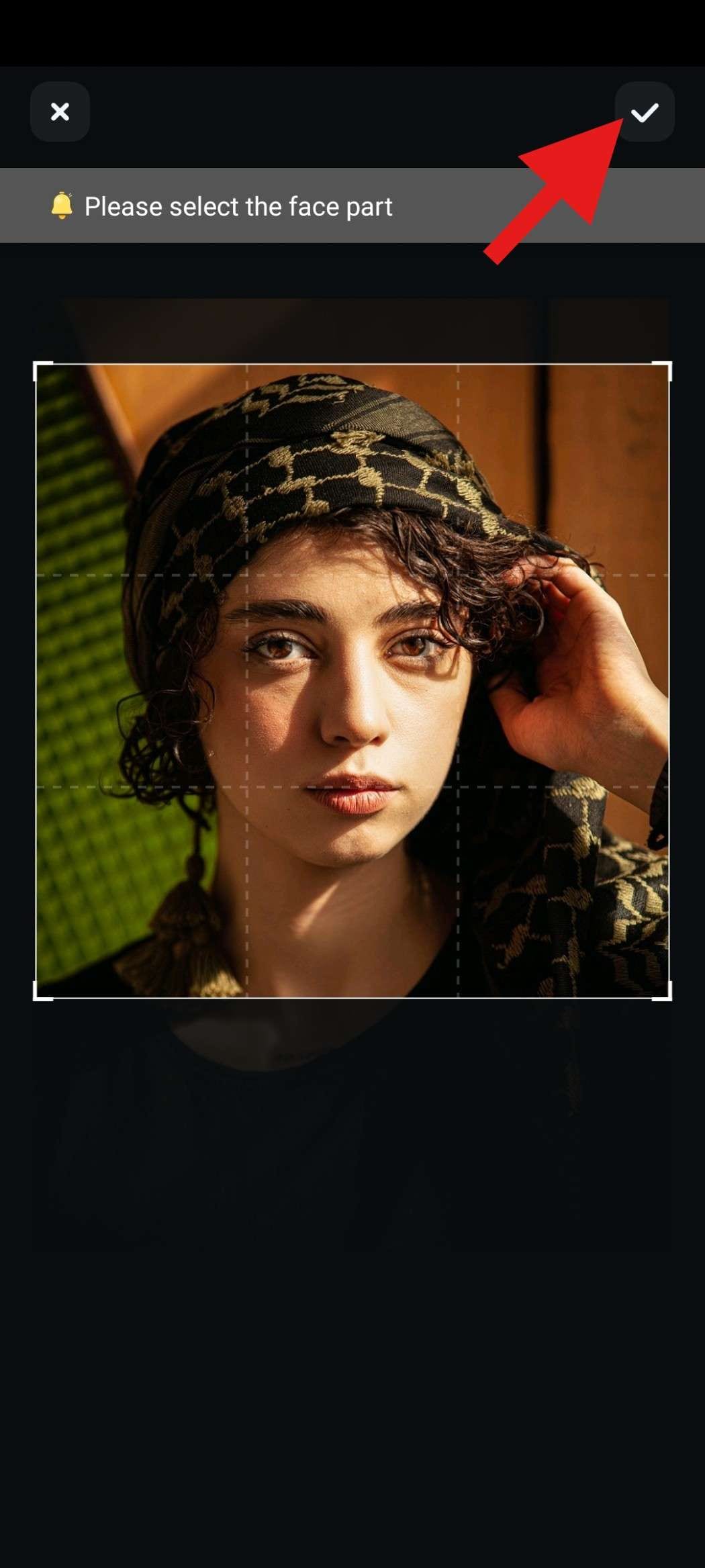 select the face part in image