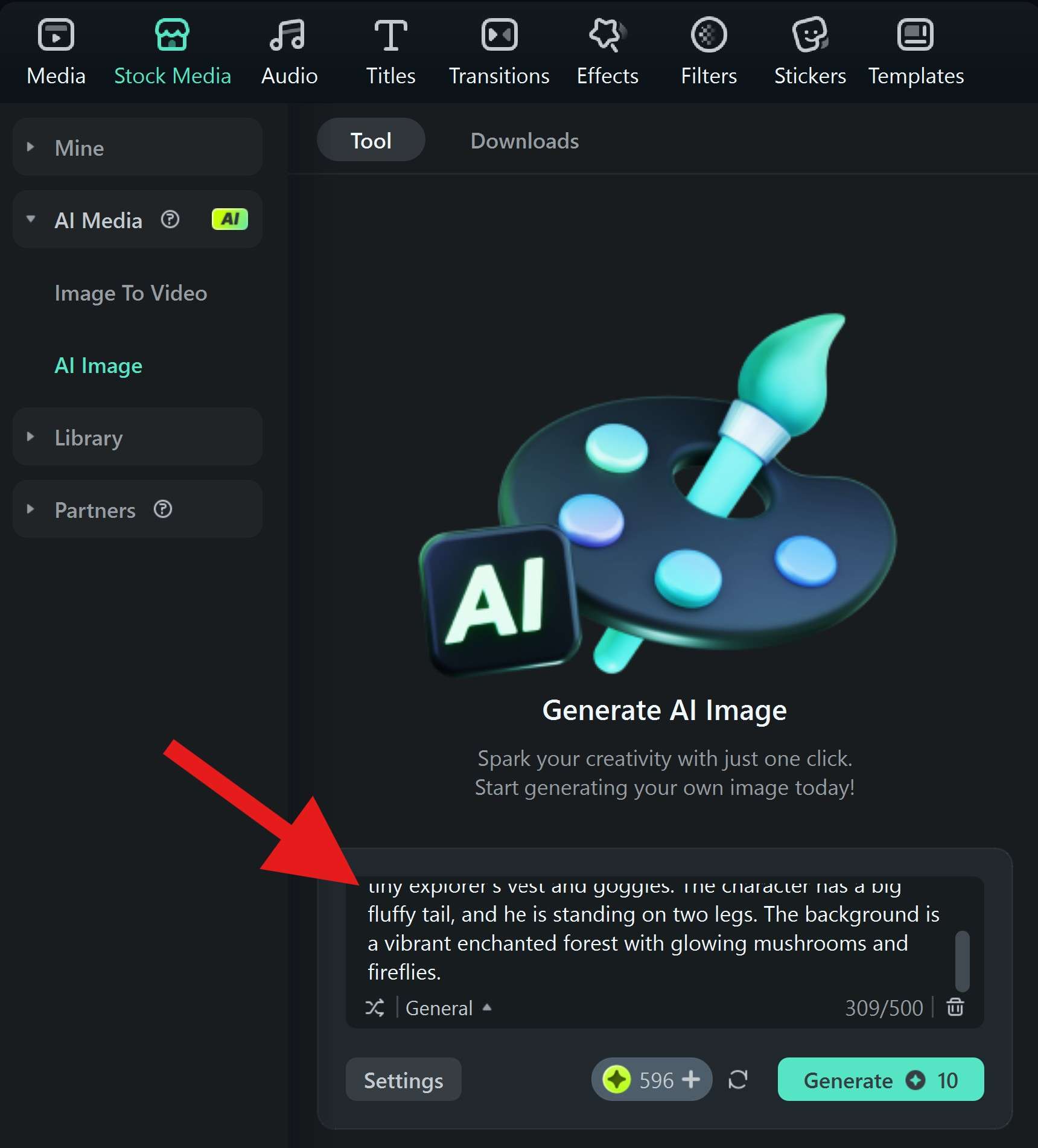 add a text prompt ai image