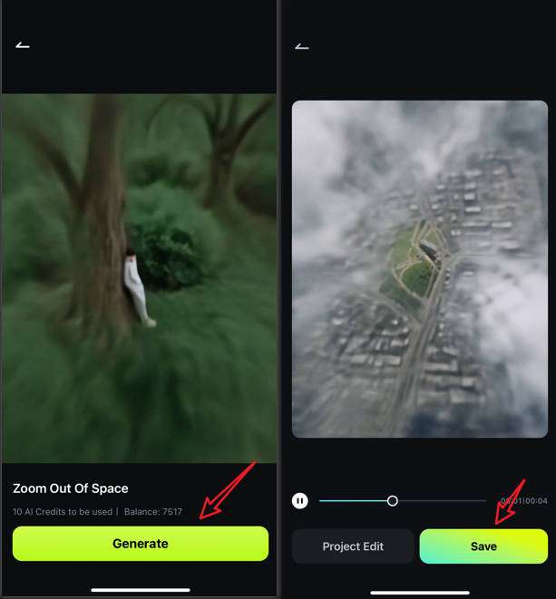 generate ai earth zoom out video