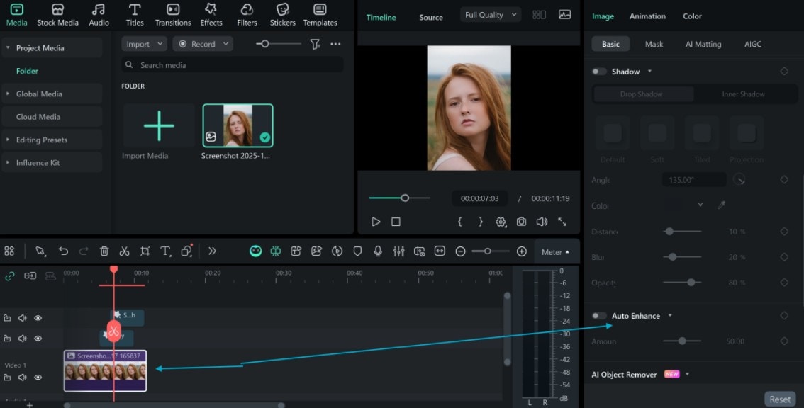 filmora auto-enhance