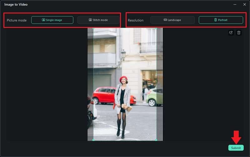 adjust the image and settings