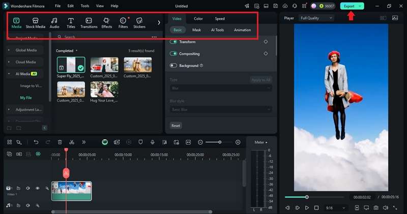 edit and export the video