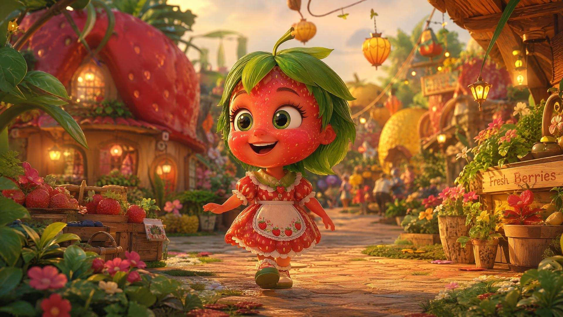 Pixar風のフルーツキャラクター