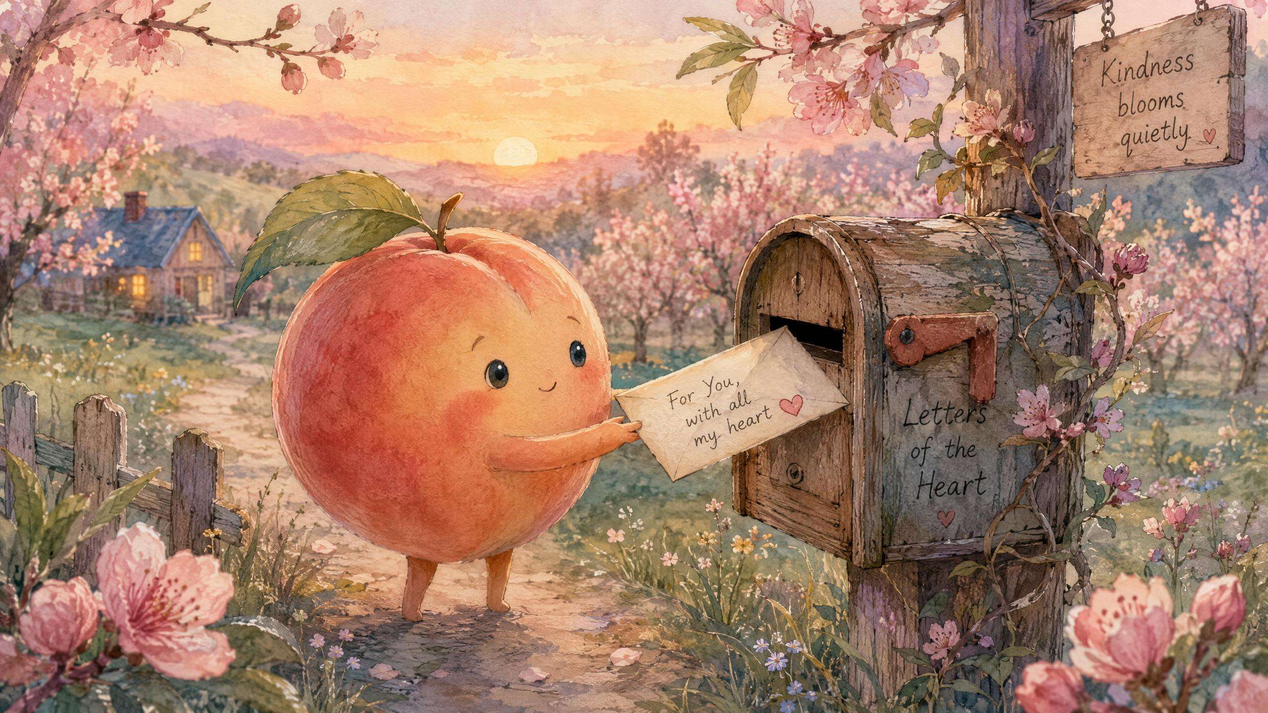 秘密のラブレターを描くピーチ