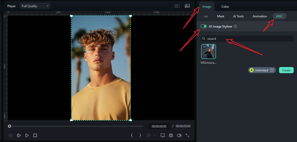 search ai wizard filter