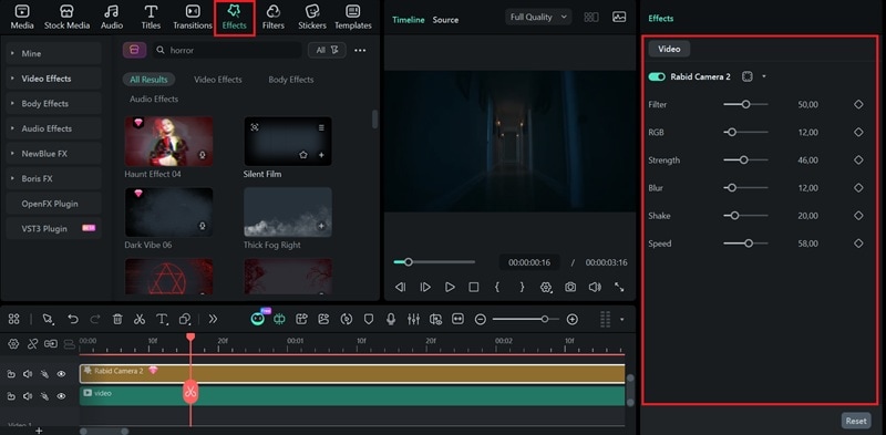 apply distortion effect to video