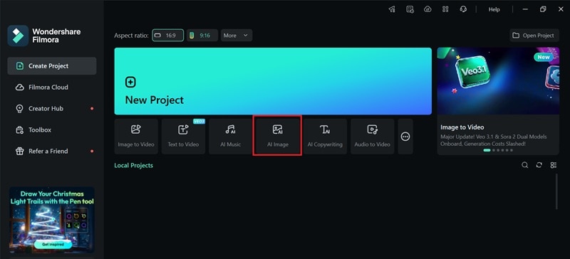 access ai image in filmora