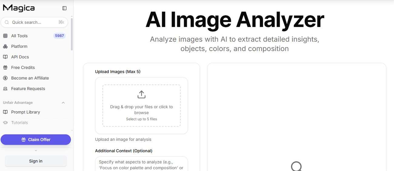 magica ai photo analyzer