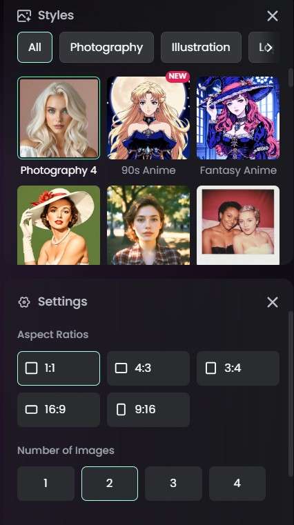 select image preferences