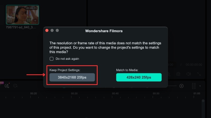 keep the project settings