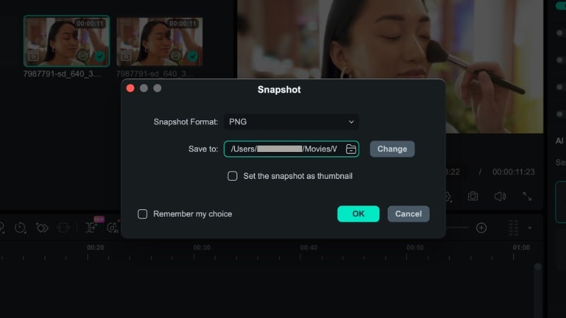 set the snapshot save location