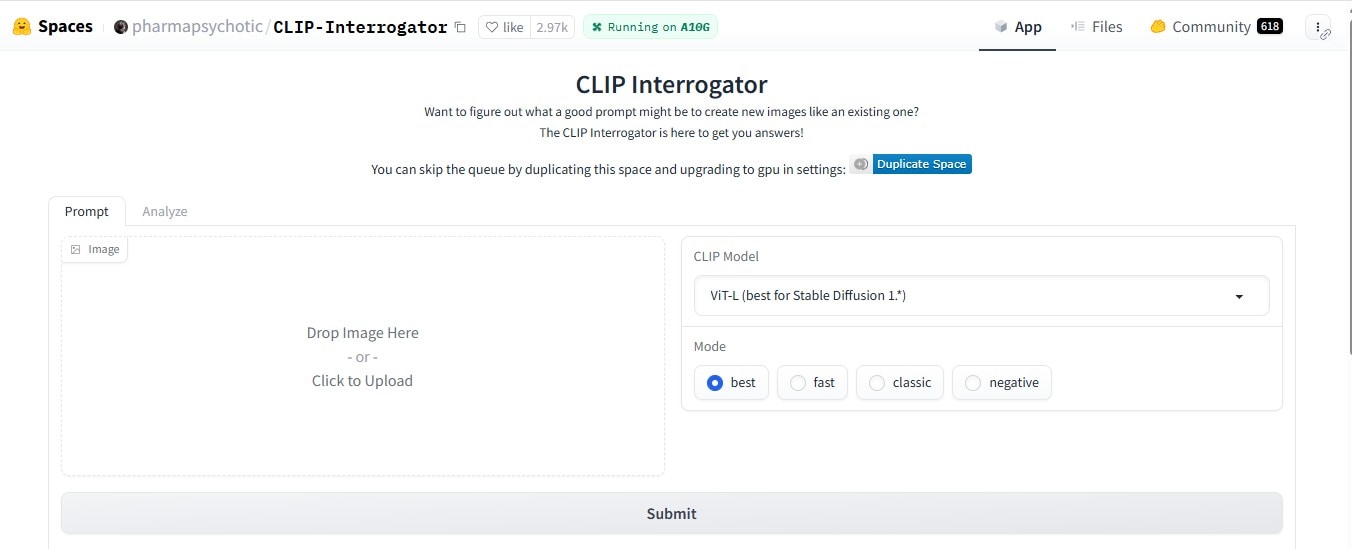 ai images prompt clip interrogator