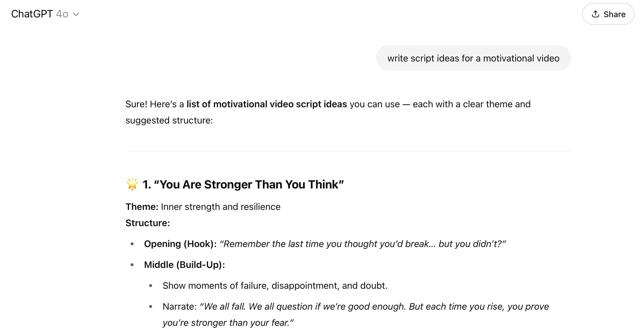 ai motivational video script chatgpt
