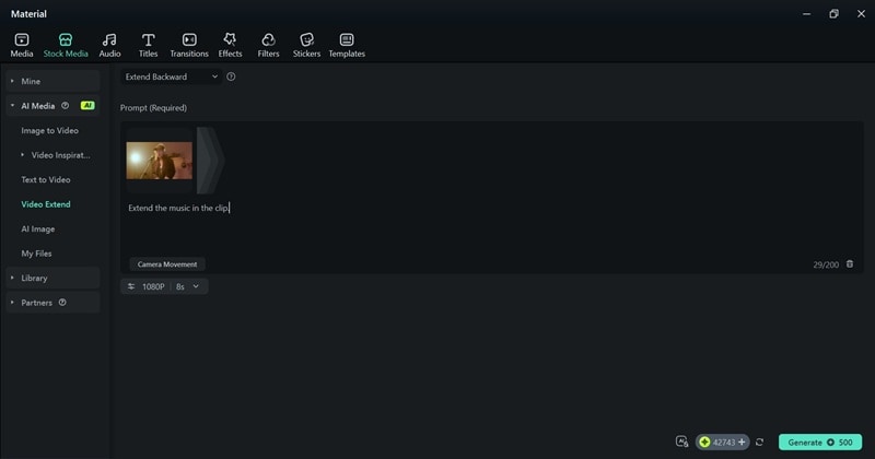 extend music with filmora extend feature