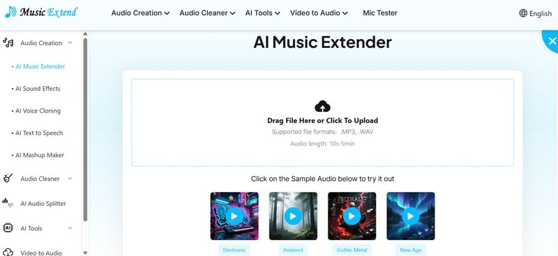 musicextend top ai music extender online