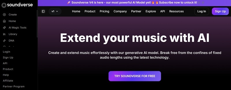 soundverse ai top ai music extender