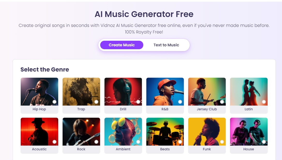 vidnoz ai background music generator