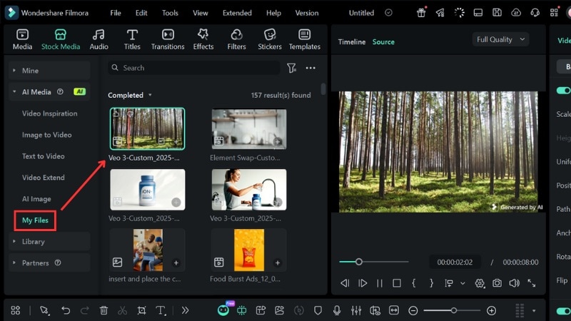 preview and export your ai nature clip