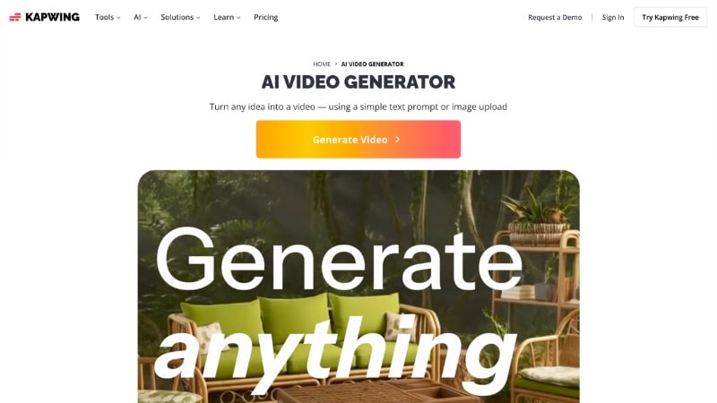 kapwing as an ai nature video creator