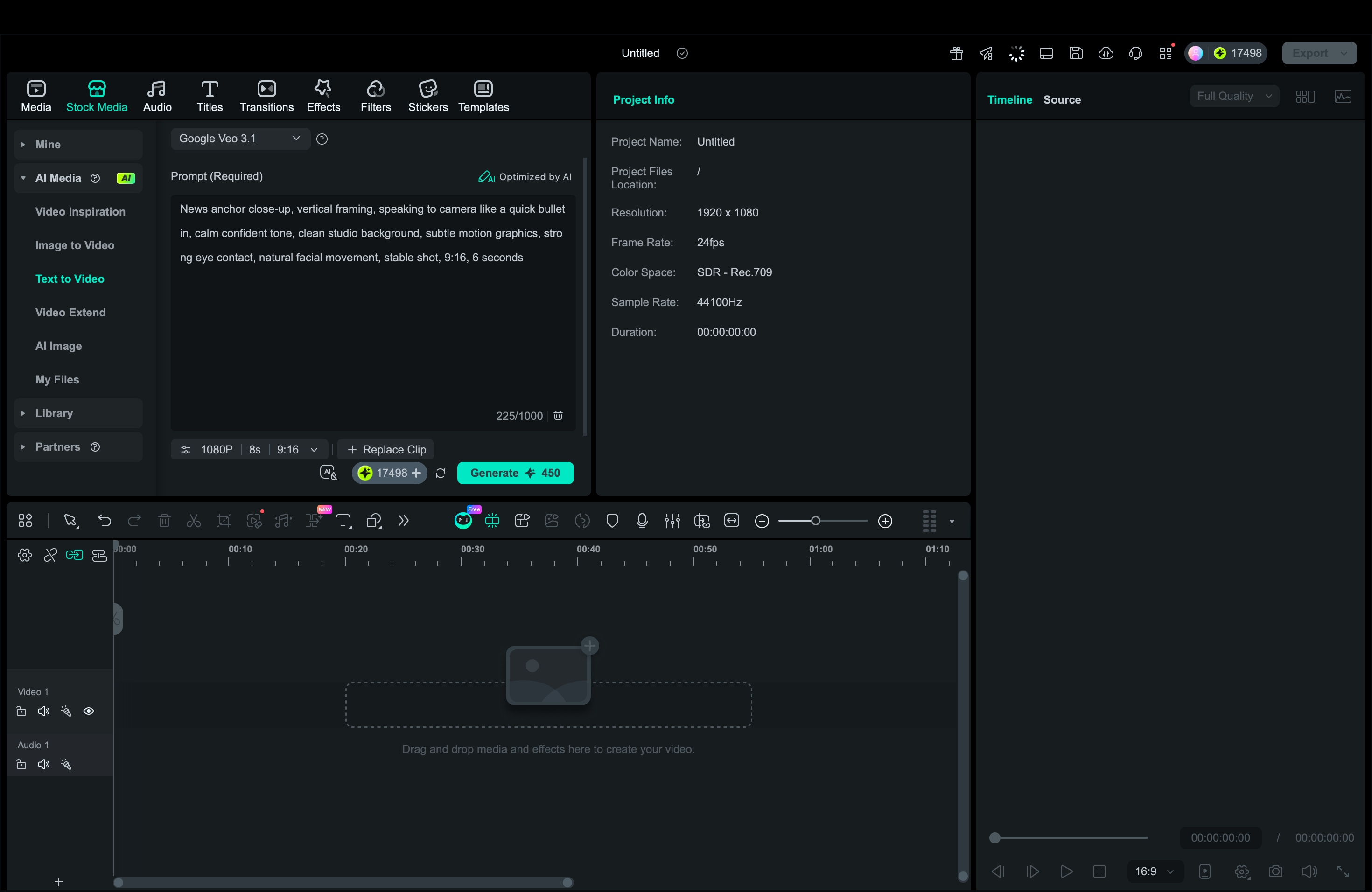 filmora generate video for social media
