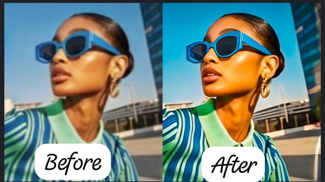 before and after of edited images
