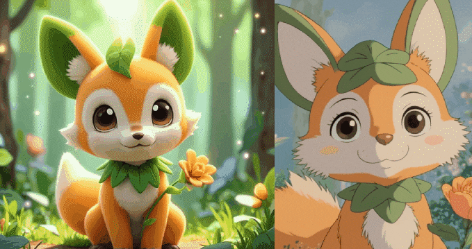 ai animates Pokémon character