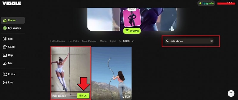 search pole dance template