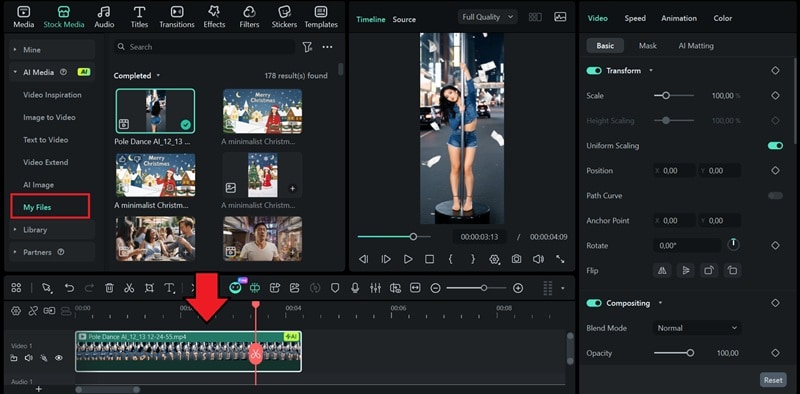 add to timeline and edit
