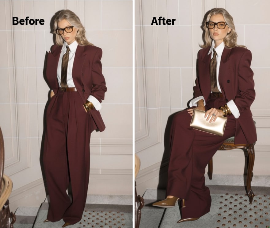 a woman in different poses