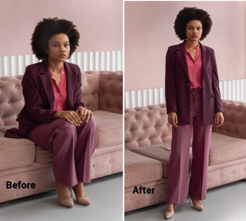 Woman sitting sample