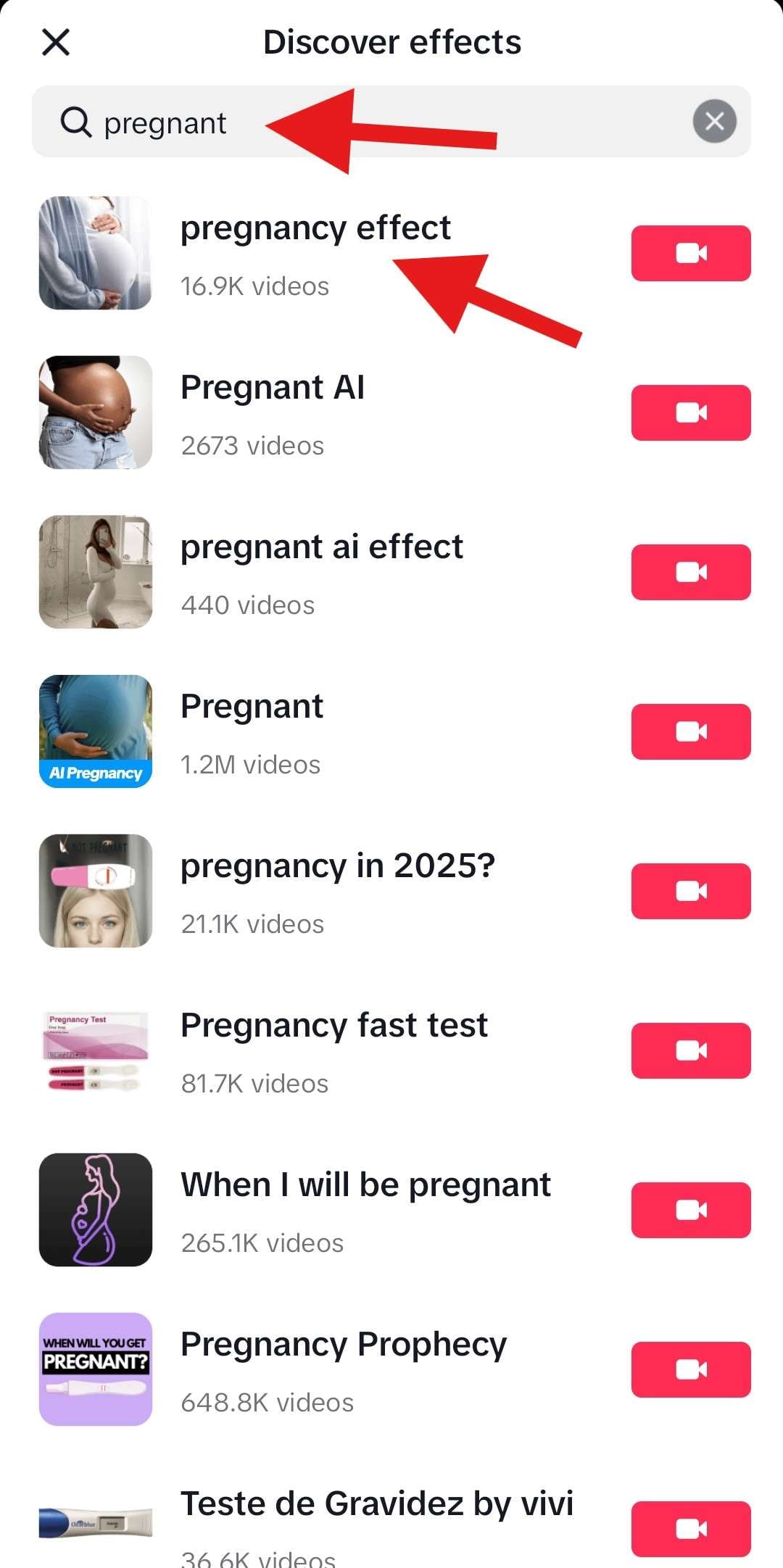 find ai pregant filter on tiktok