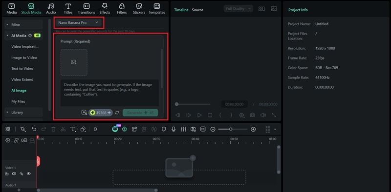 select model and enter prompt