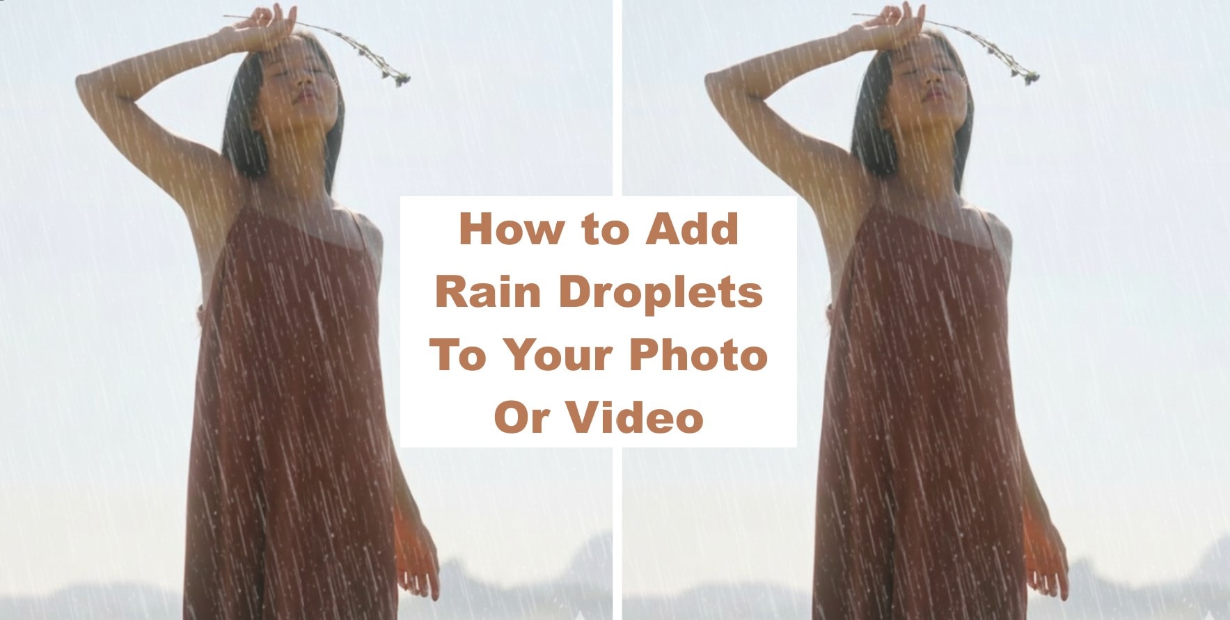 AI rain effect on the photo