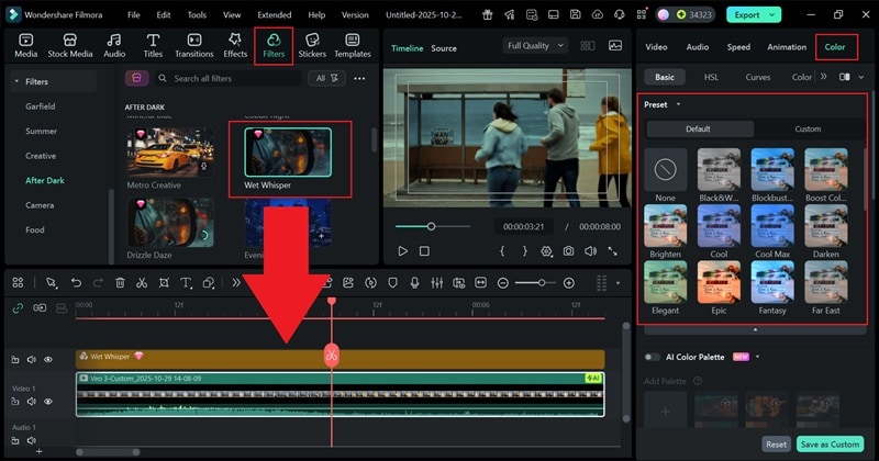 improve visuals with filters and presets