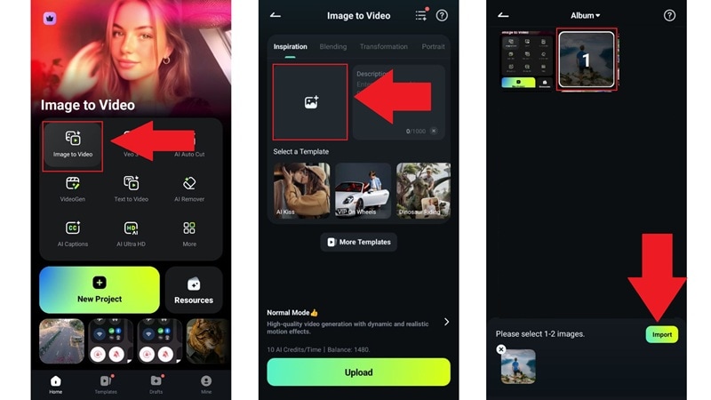 upload photo to image to video