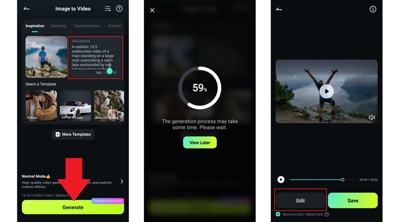 generate rain video and edit further