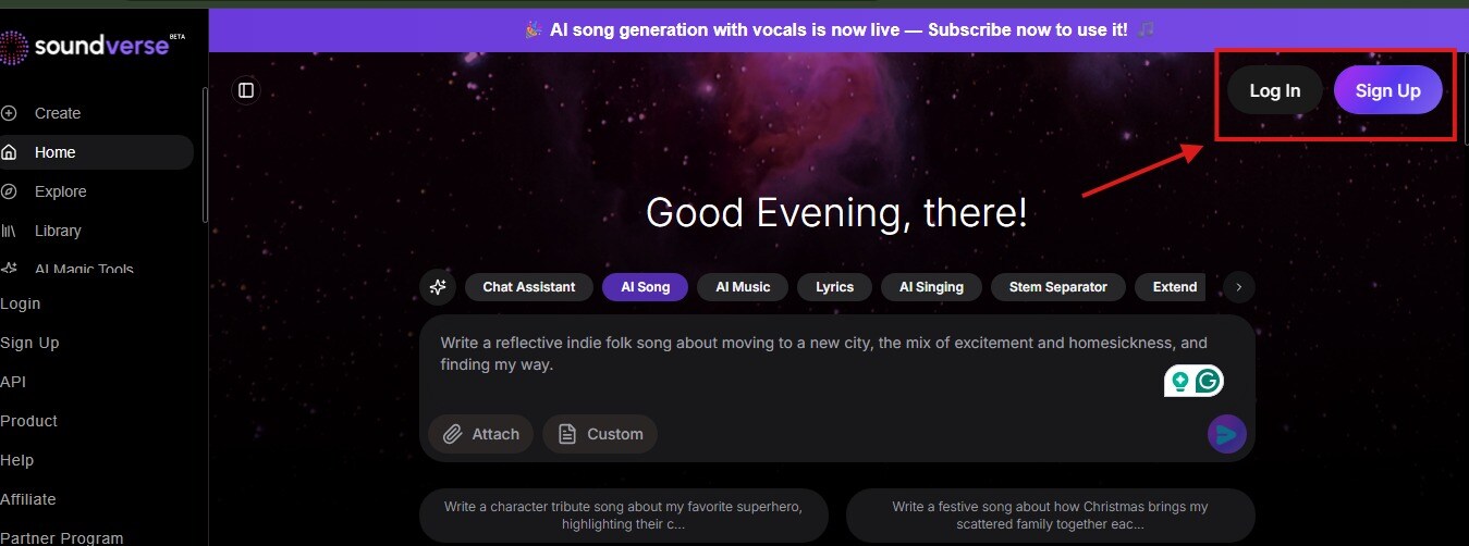login to soundeverse