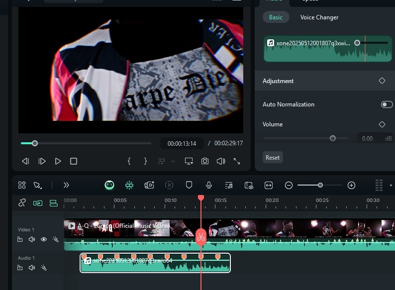 using filmora cut tool