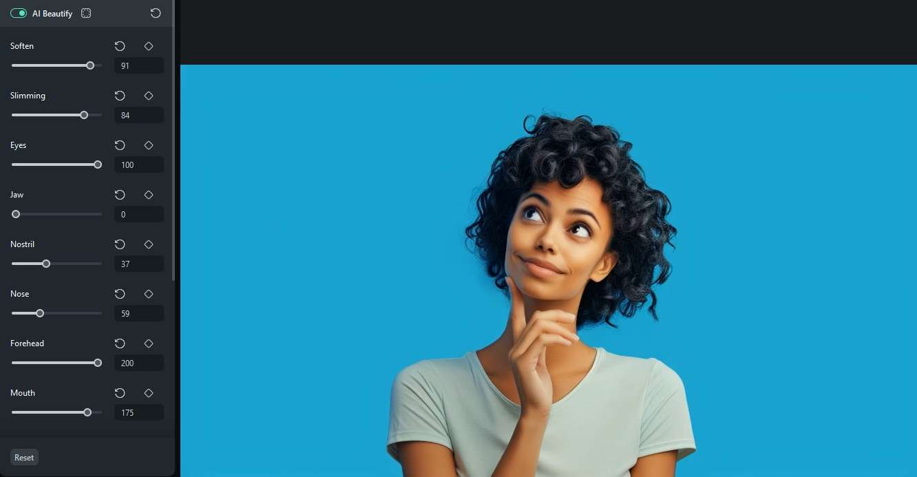 filmora ai beautify effect features showcase