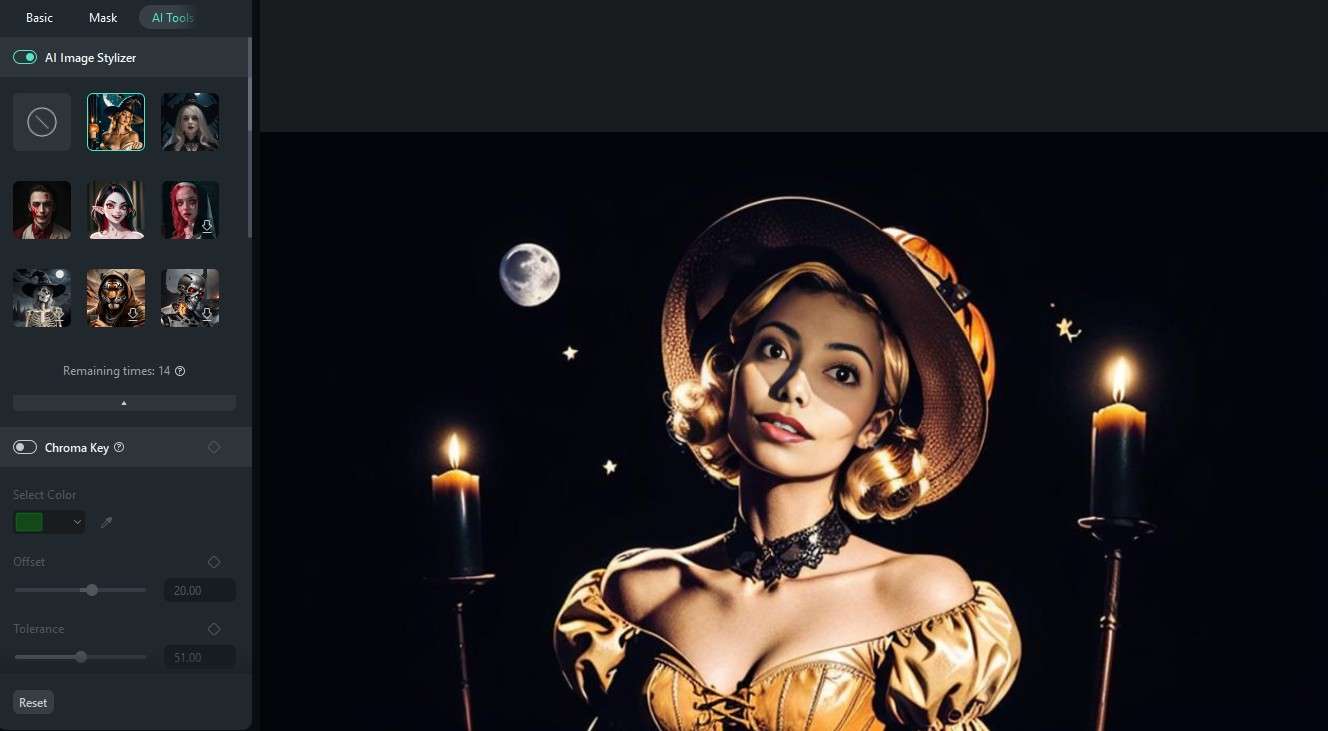filmora ai image stylizer feature showcase