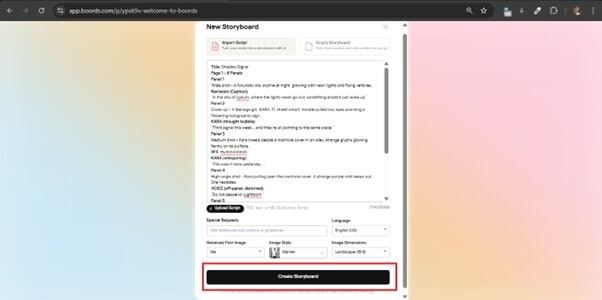 upload your script