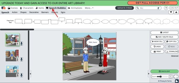 create speech or dialogue boxes