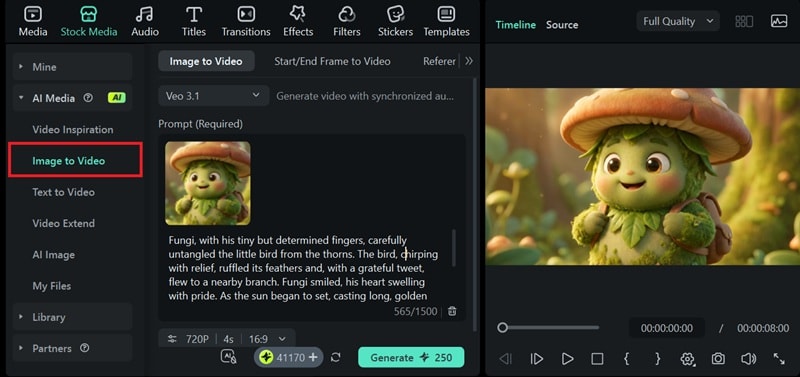 access ai image to video filmora