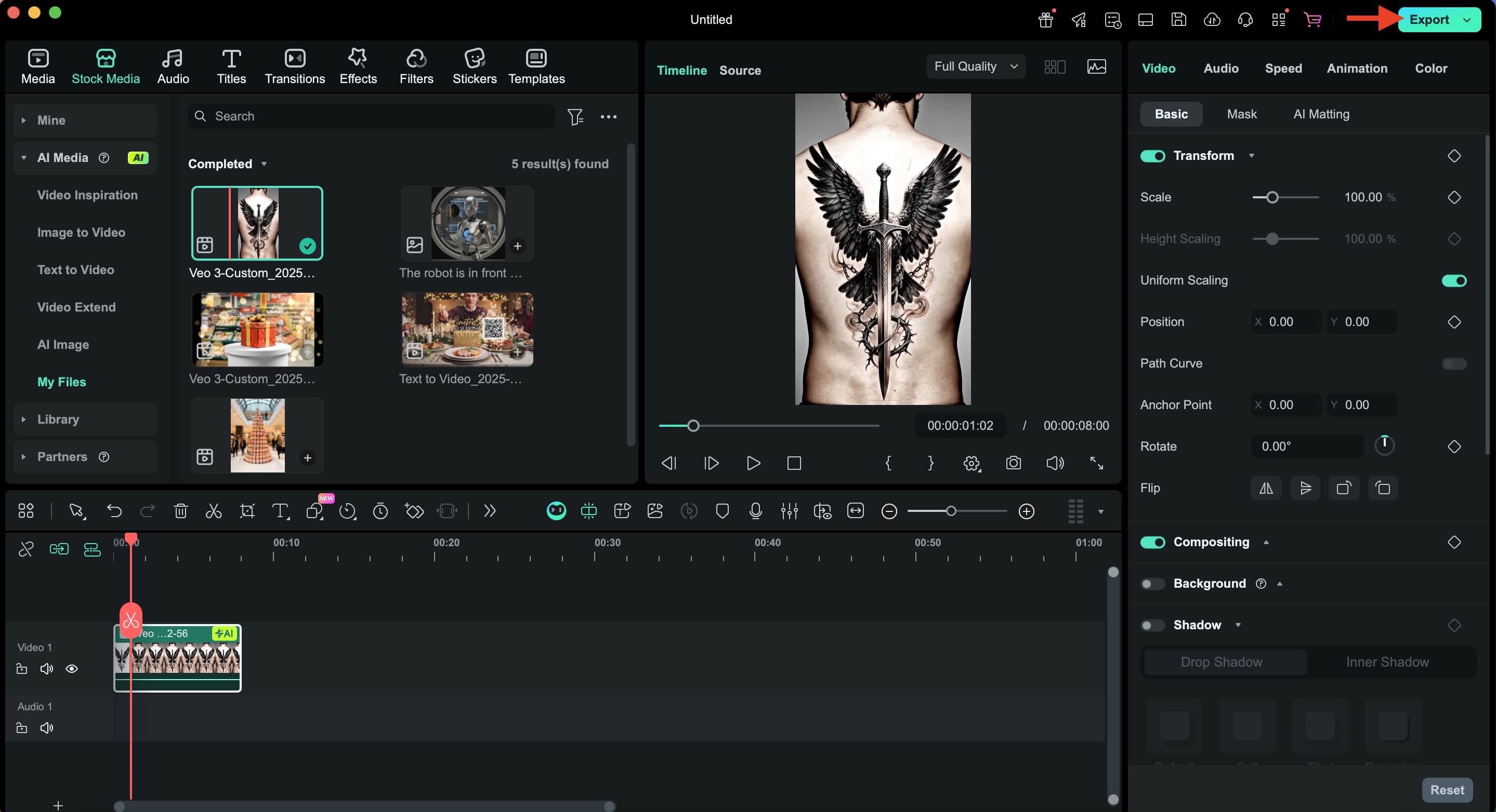 export the final result