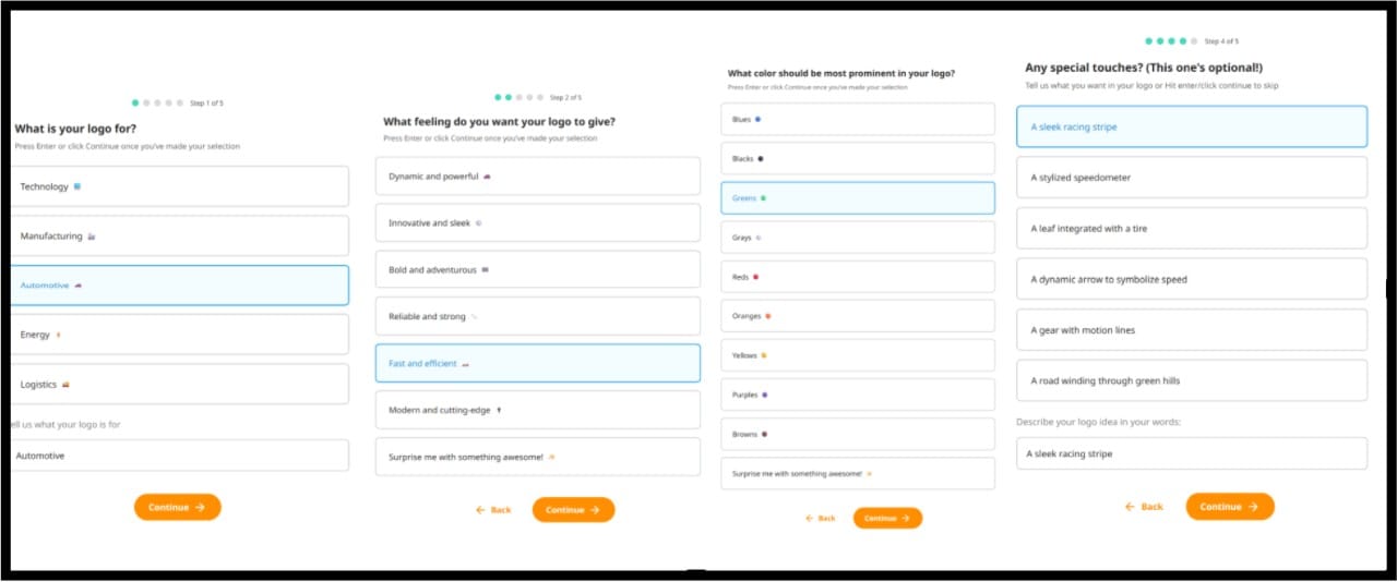 select favorite settings