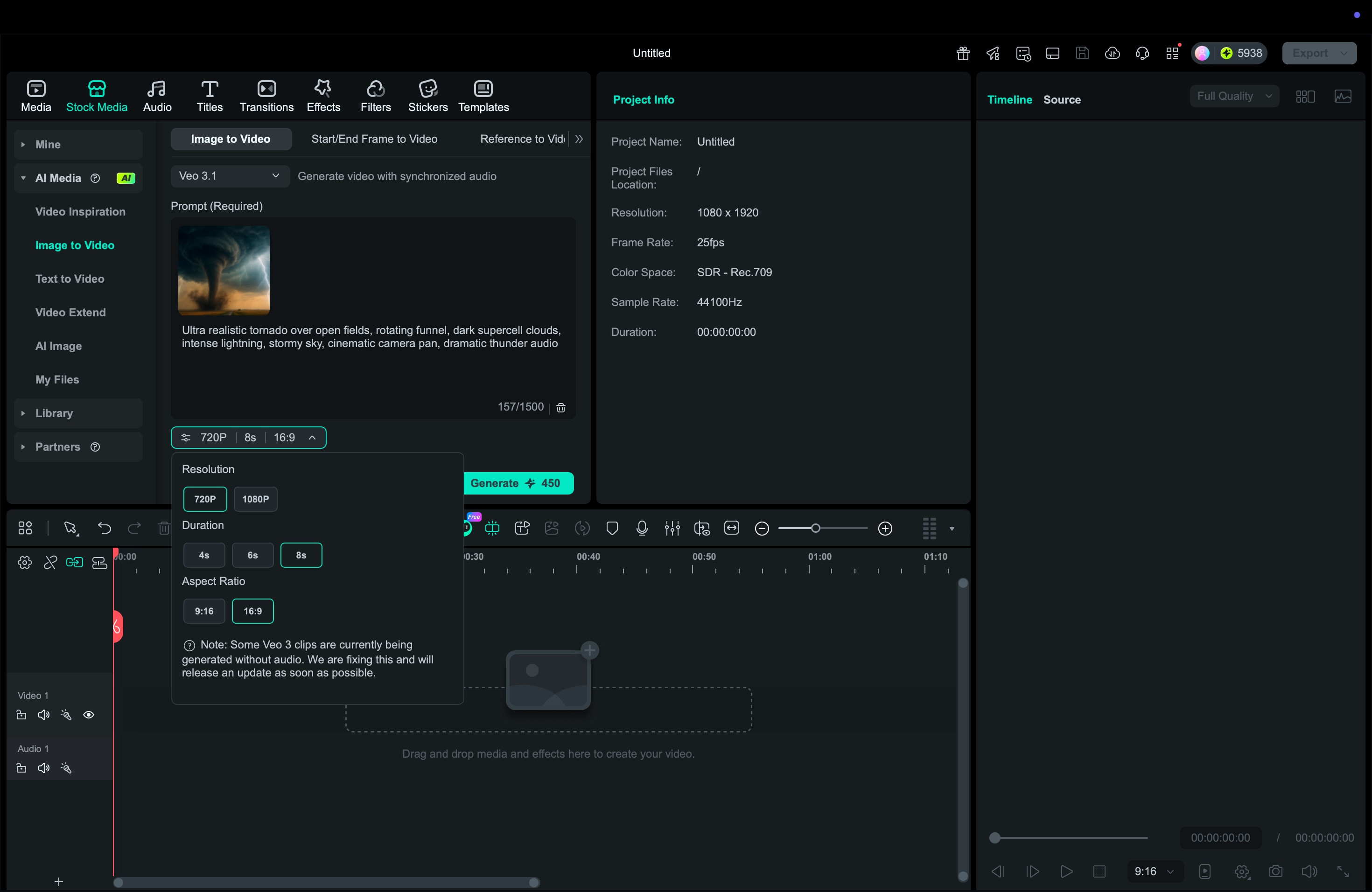 filmora veo 3.1 prompt