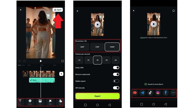 edit and save your twerk video